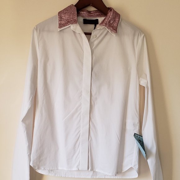 New - "JO NO FUI" White Button-down Shirt SIZE 42 - Picture 1 of 6